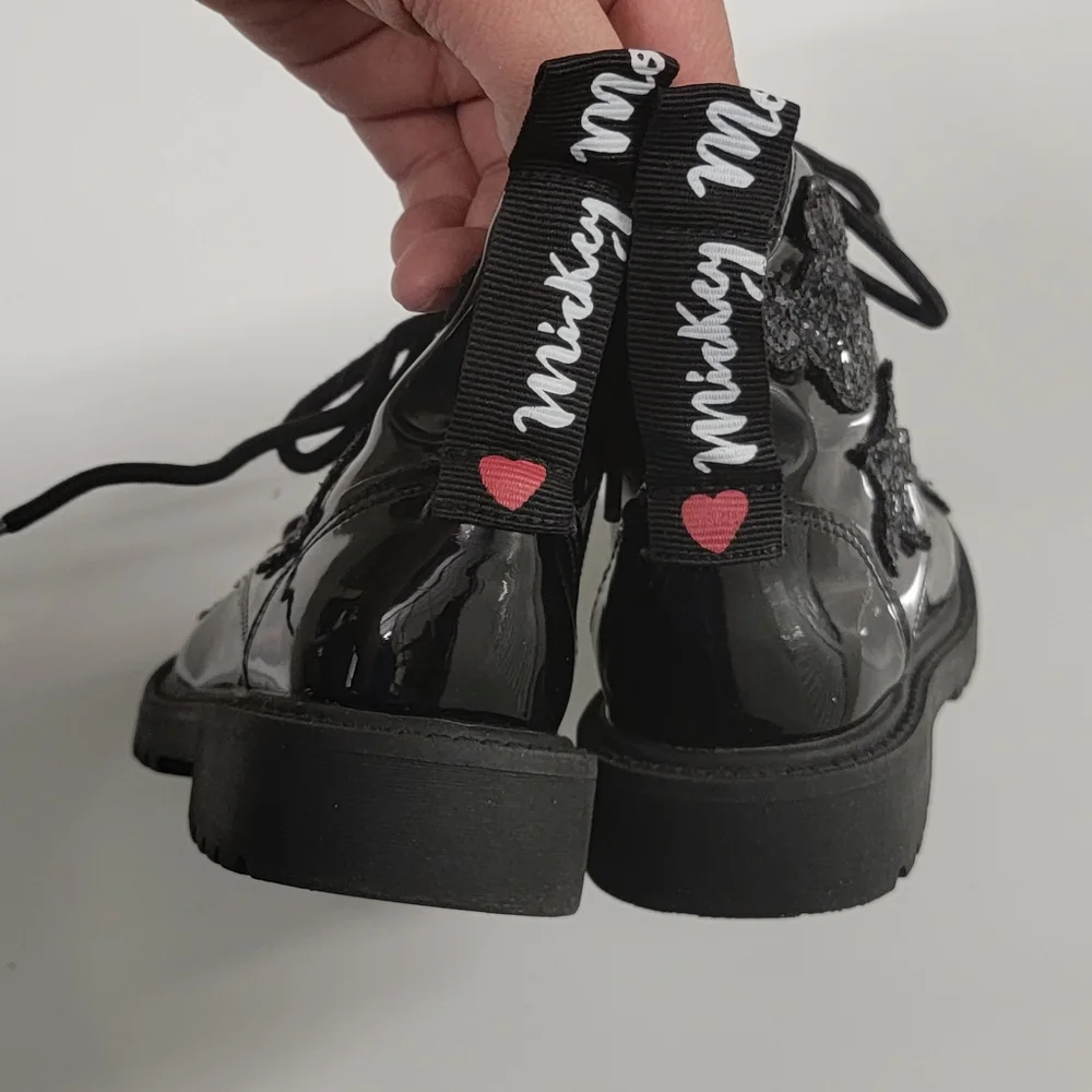 ZARA | Disney Mickey boots with sparkle design combat boots size 12